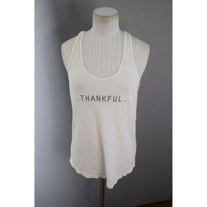 Good HYOUman Thankful Tank Top XS/S Ivory Cream Women's Racerback